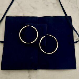 Stunning BRAND NEW Alexis Jae 14k Gold Hoop Designer Earrings Paid $425